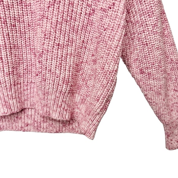 J. Crew Pink Marled Cotton Blend Women’s Chunky Crew Neck Preppy Sweater Sz M - Picture 6 of 11